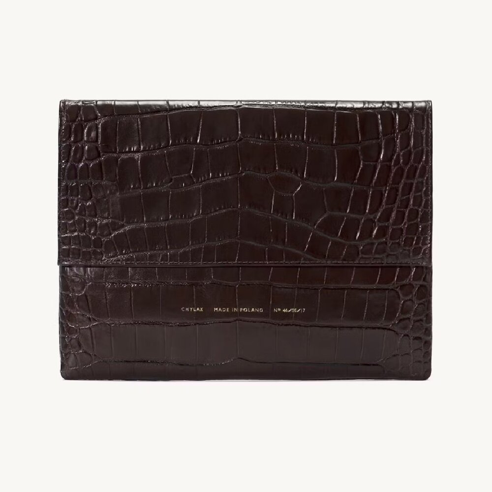 Chylak laptop case “glossy brown crocodile” for a 16’’ laptop